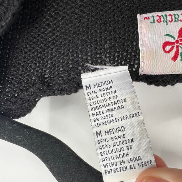 Vintage NutCracker Tunic Sweater Christmas Tree Beaded Embroidery Women's Medium - Picture 4 of 9